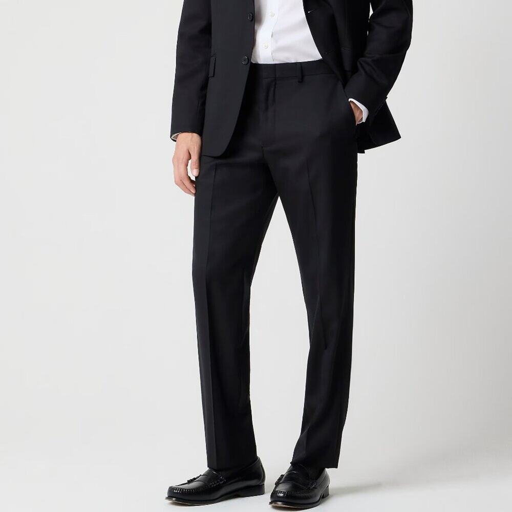 NWT J Crew Factory Classic-fit Thompson Worsted Wool Suit Pant Black Size 33/30
